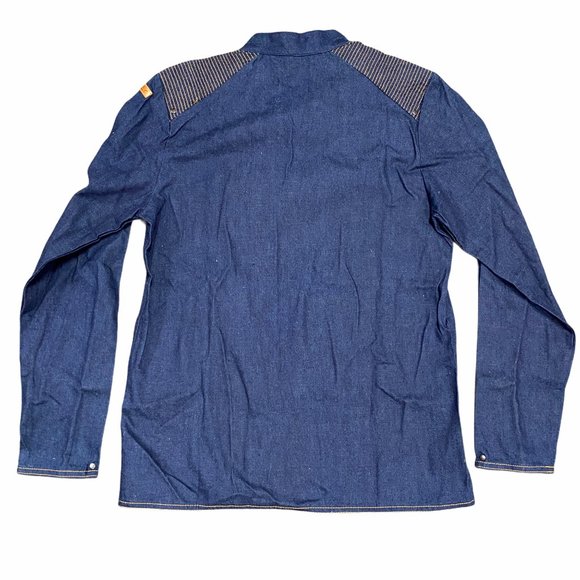 Vintage Gloria Vanderbilt 7 Denim Shirt Off Center Button Front Long Sleeve Blue - Picture 3 of 9